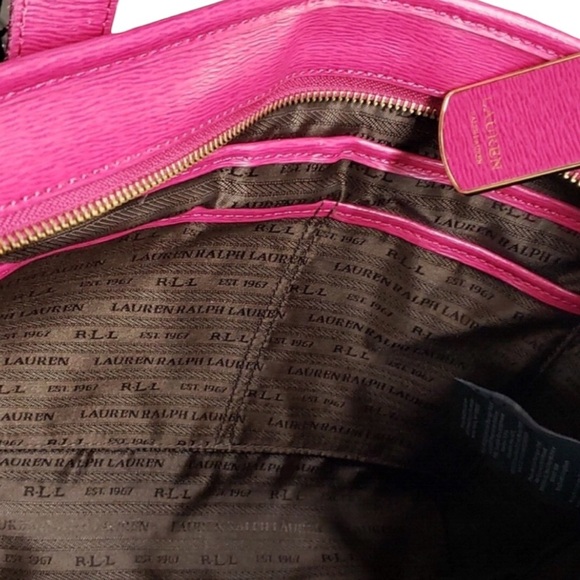 New LAUREN RALPH LAUREN NEWBURY PINK HERITAGE SATCHEL. NWT Host Pick - Picture 13 of 16